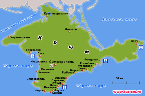 Карта Крым